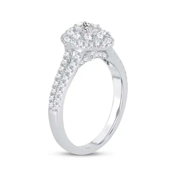 Diamond Engagement Ring 1 ct tw Oval & Round-cut 14K White Gold