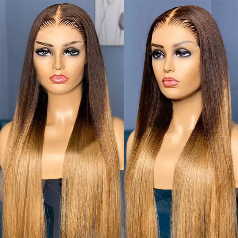 Wear & Go |  Beyonce Inspired Pre Bleached  Straight Glueless Lace Wig Human Hair Wig