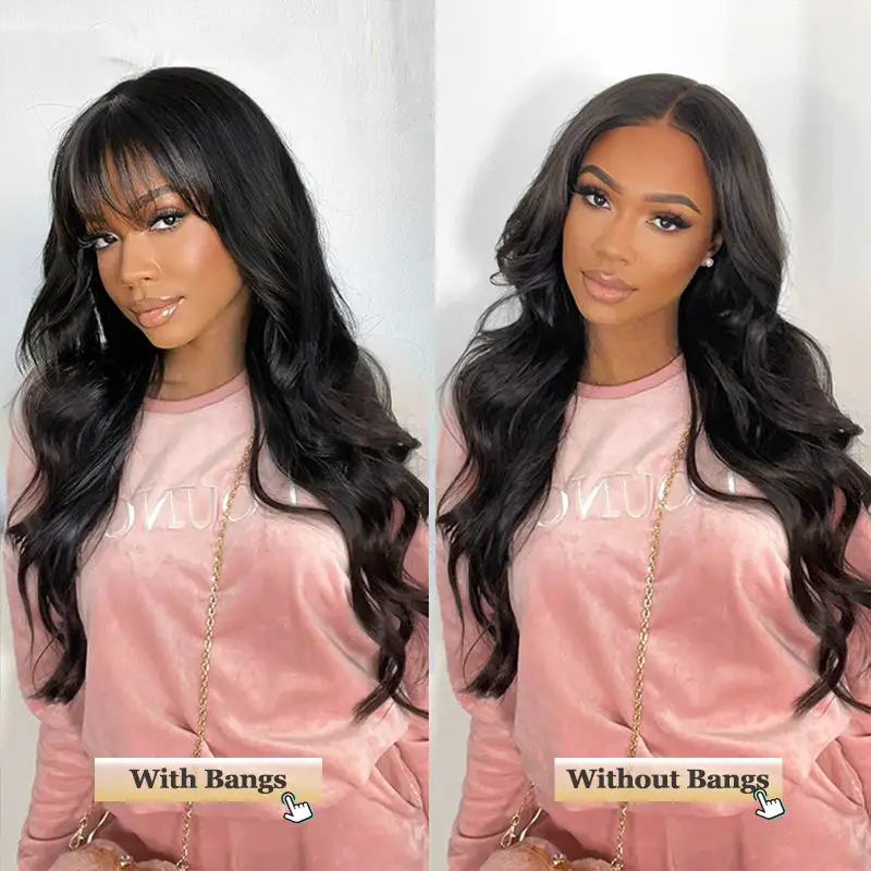 One Wig Two Styles | Glueless 5x5 Body Wave Lace Closure Wig With Removable Bangs