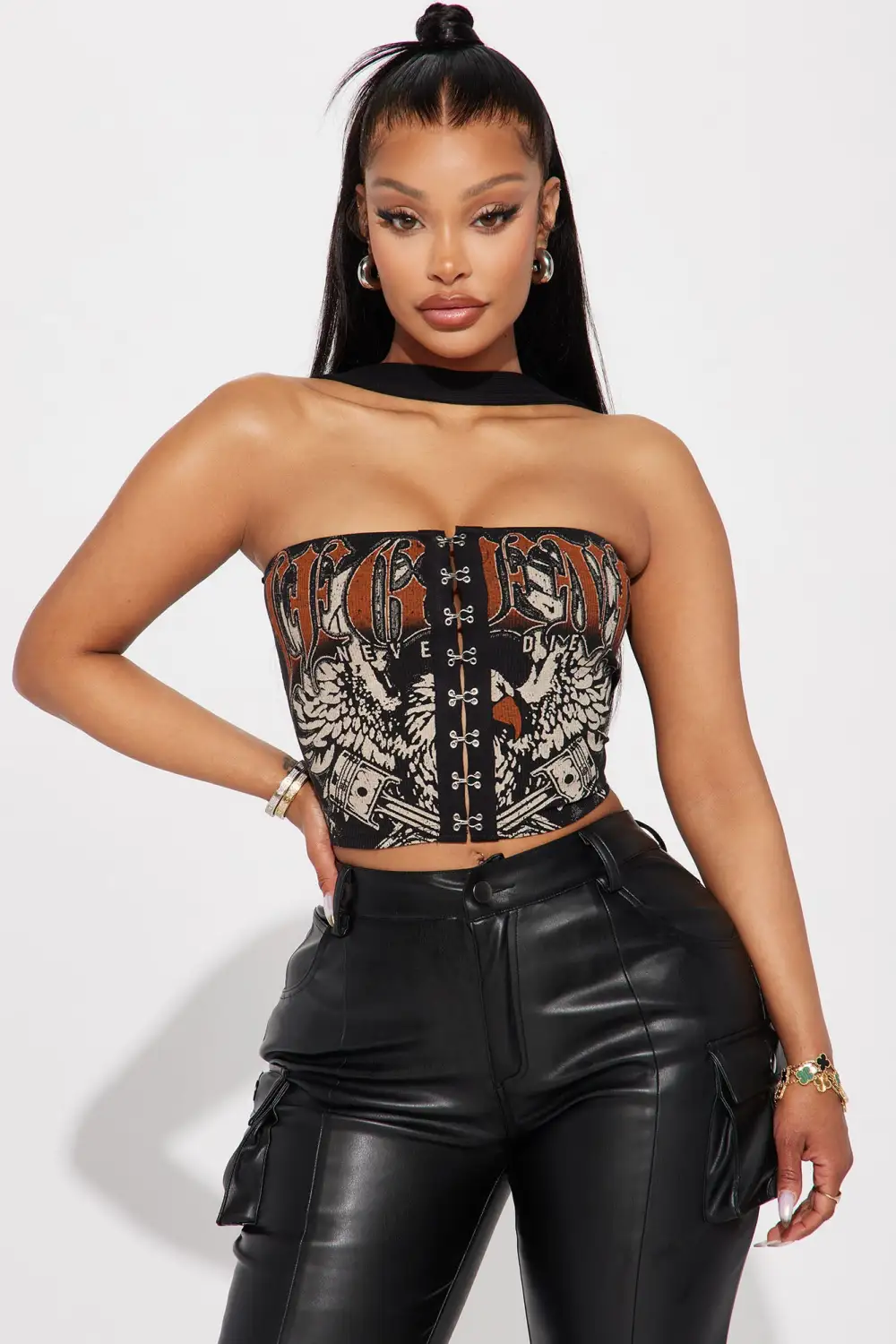 No Hard Feelings Choker Tube Top - Black