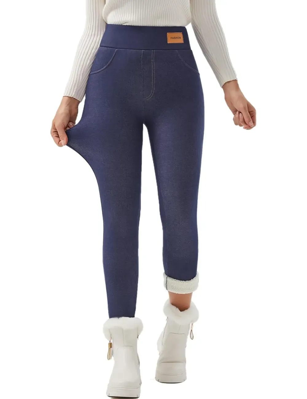 Women Winter Warm Thick Leggings Fleece Lined Stretchy Soft Thermal Sherpa Pants High Waist Tights