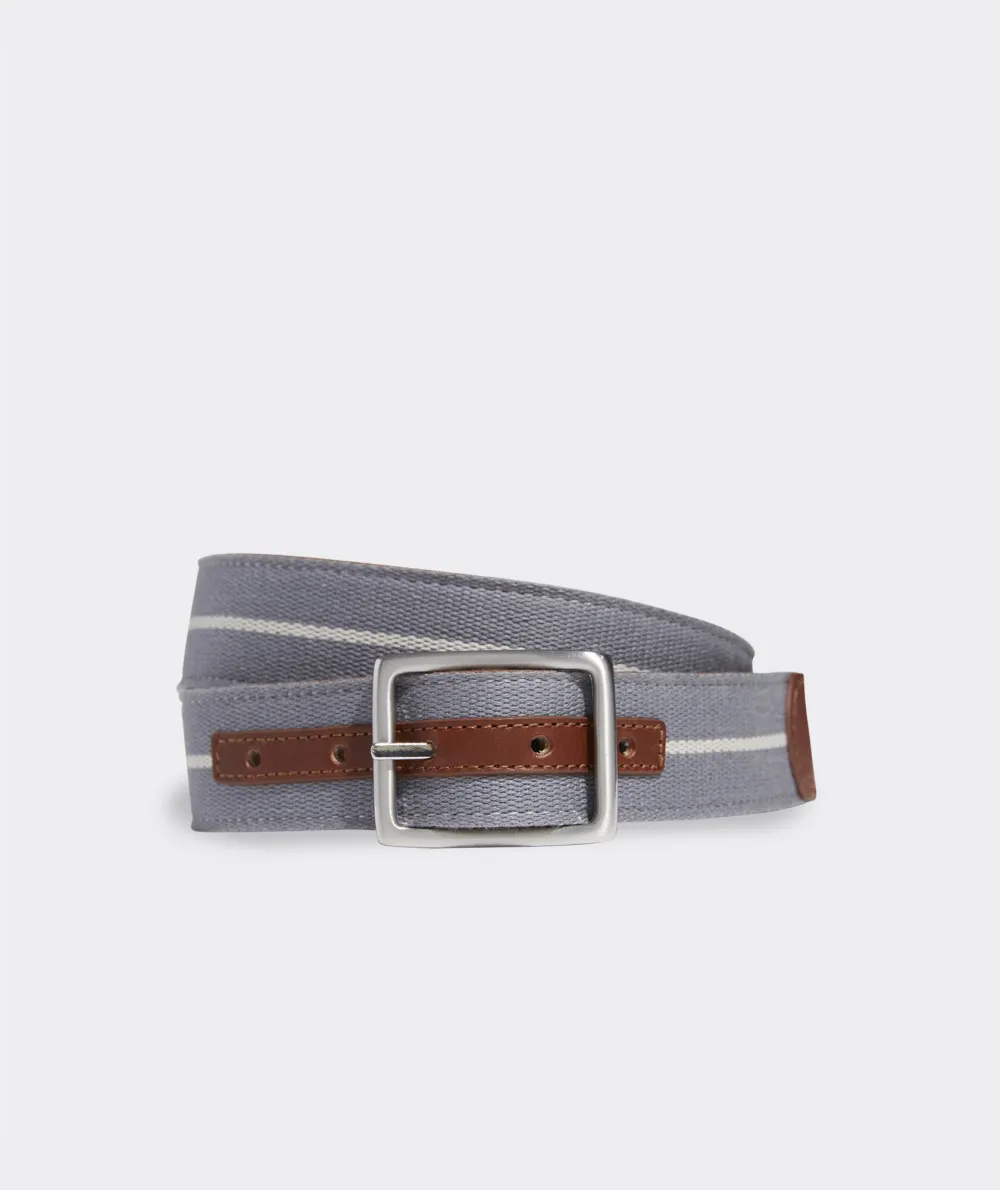 Leather & Webbing Reversible Belt