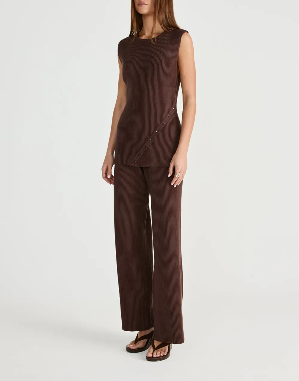 Women's Leg-Lengthening Ribbed Trousers