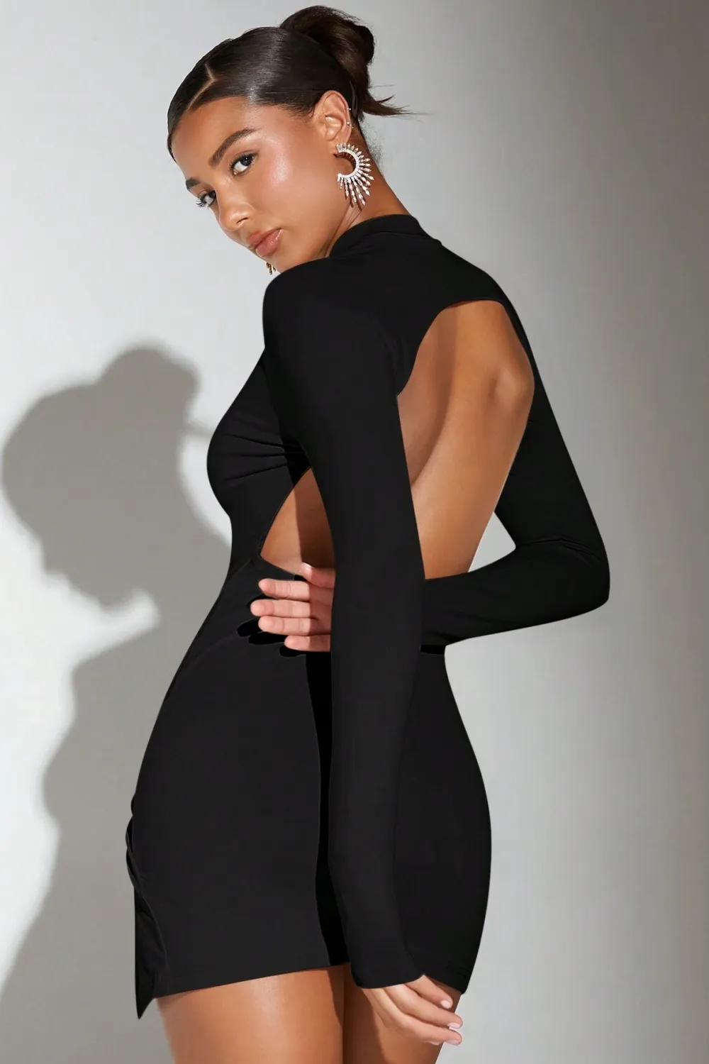 BAE Women's Long Sleeve Backless Dress