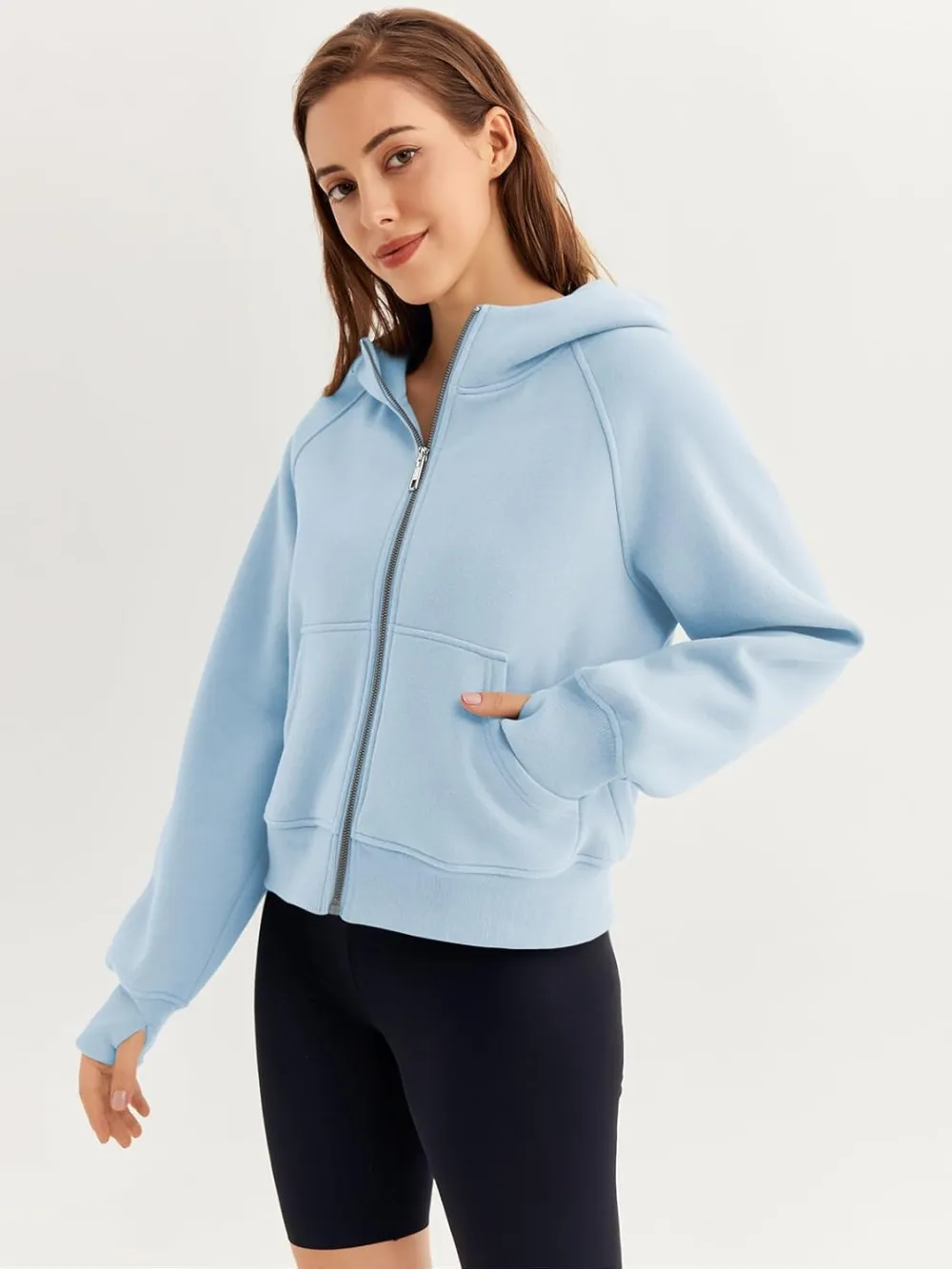 Womens Zip Up Hoodies Fleece Jackets Oversized Sweatshirts Fall Fashion Outfits 2024 Sweaters Winter Clothes