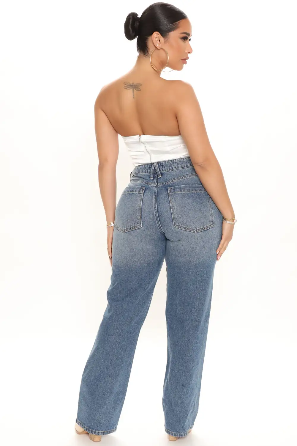 Keep It On The Low Straight Leg Jeans - Medium Blue Wash