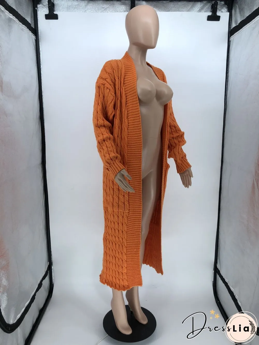 Winter Crochet Loose Long Twist Sweater Cardigan