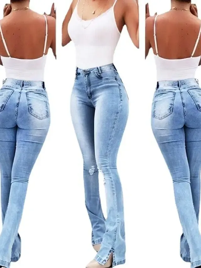 Women's Pants Trousers Denim Light