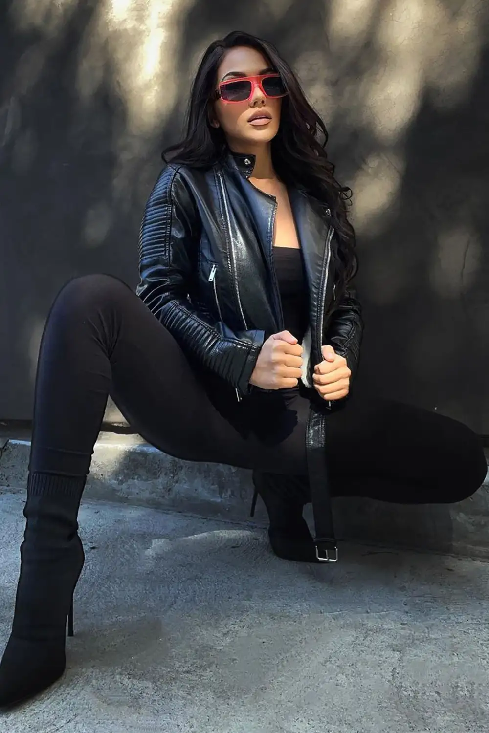 Can't Stop Me Now PU Leather Jacket - Black