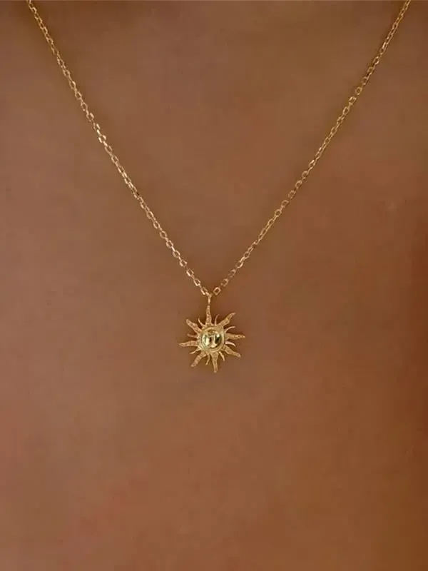 Sun God Ray Pendant Short Necklace