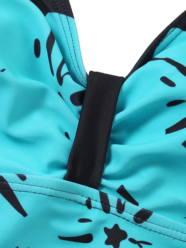 Women's Swimwear One Piece Monokini Bathing Suits Normal Swimsuit Floral Floral Print Navy Blue Blue Fuchsia Green Padded Strap Bathing Suits Sports Vacation Beach Wear