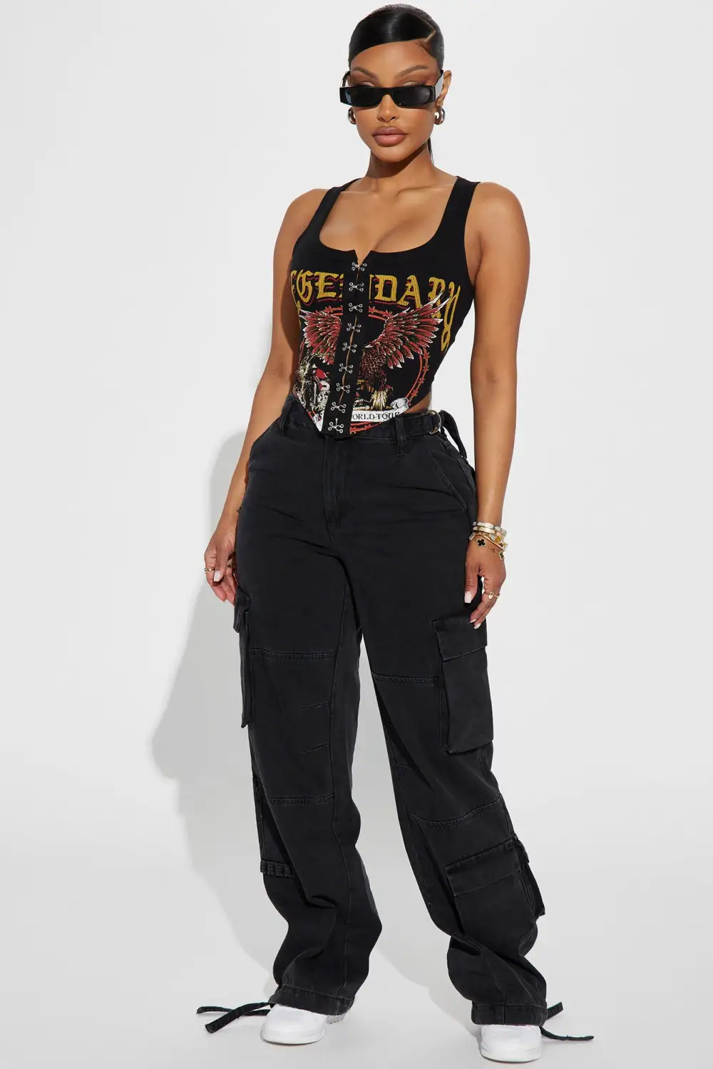 She's Legendary Graphic Corset - Black