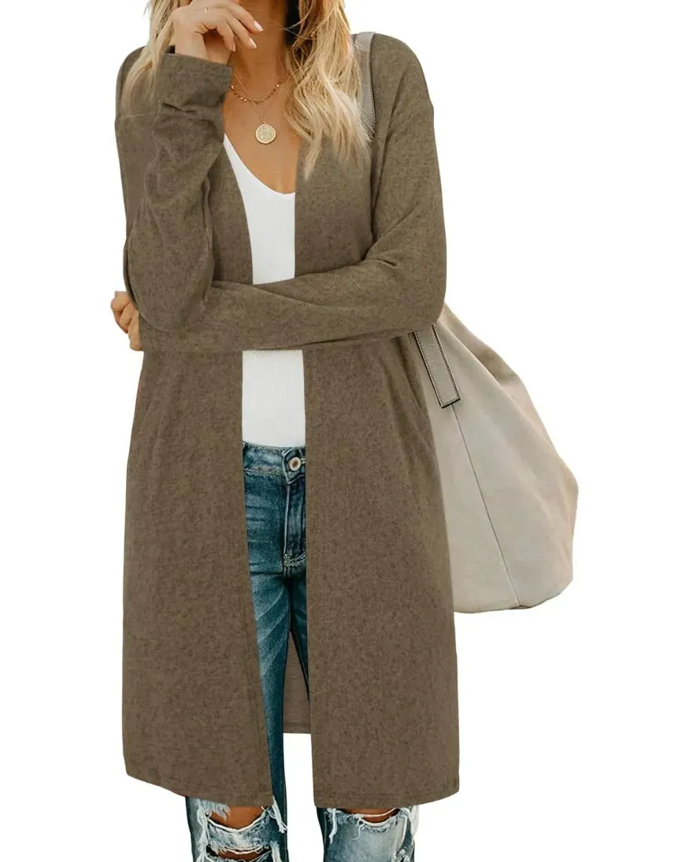 Women's Long Sleeve Lightweight Cardigan with Pockets Jacket