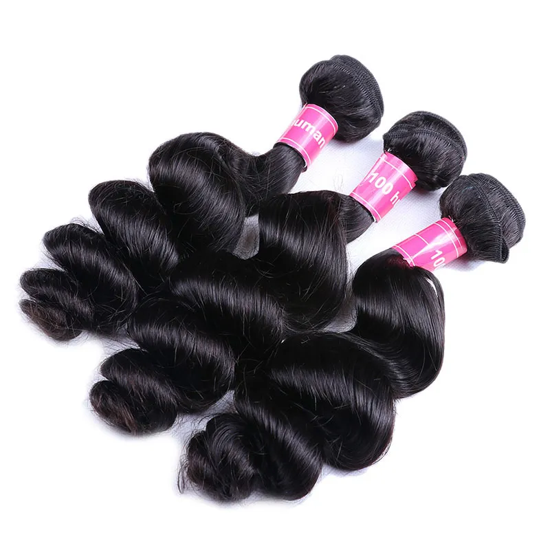 Sterly Hair 3 Bundles Loose Wave Virgin Hair with 4×4 Transparent Lace Closure