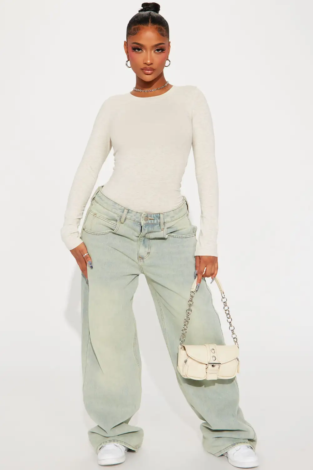 Julia Long Sleeve Top - Heather Oatmeal