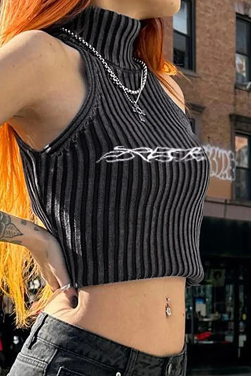 Y2K Black Crop Top