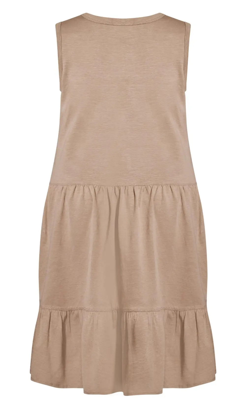 Evans Brown Ruffle Drape Pocket Tunic Dress