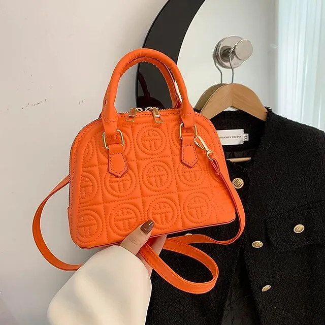 Women's Handbag Shoulder Bag PU Leather Daily Durable Light Pink Black White