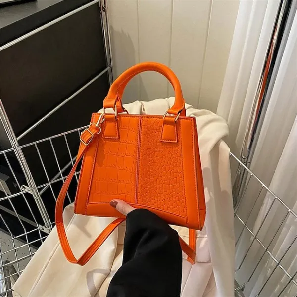 Women's Handbag Shoulder Bag PU Leather Daily Durable Black White Peach