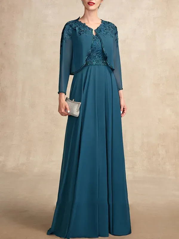 Delicate Lace Short Jacket Mother of the Bride Dress