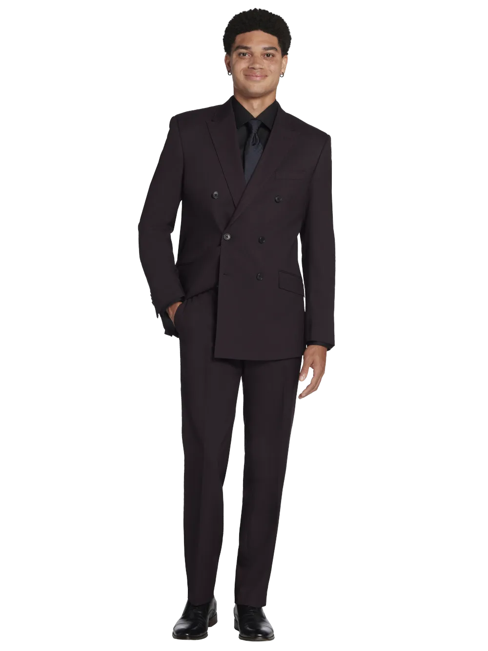 Wilke-Rodriguez Slim Fit Double Breasted Houndstooth Suit