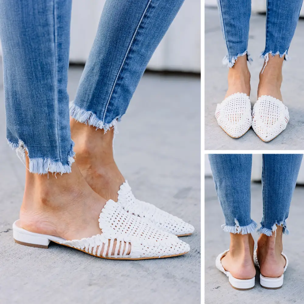 Get A Move On White Mule Flats