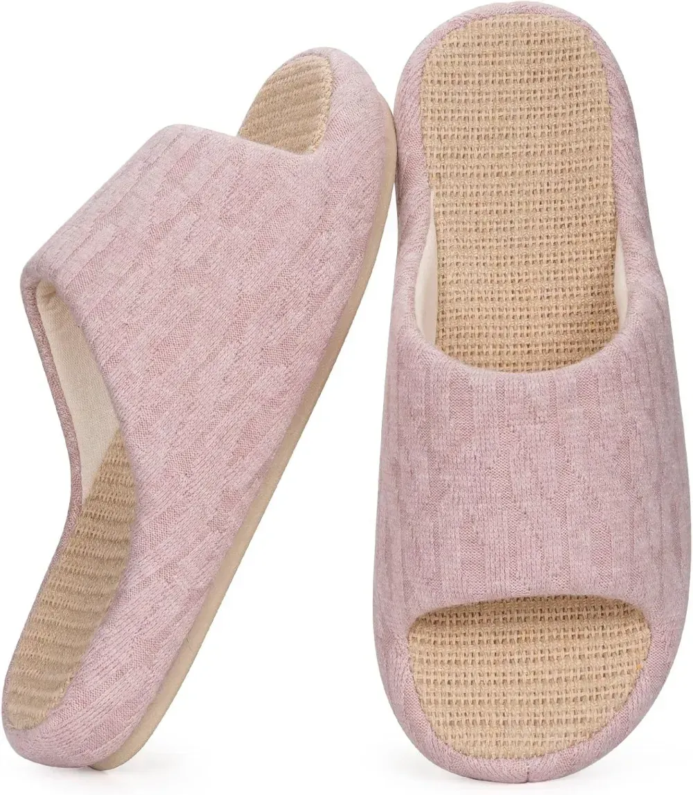 Slippers for Women Memory Foam Open Toe House Slippers Cute Comfy Bedroom Slides Slip on Slippers for Summer Indoor