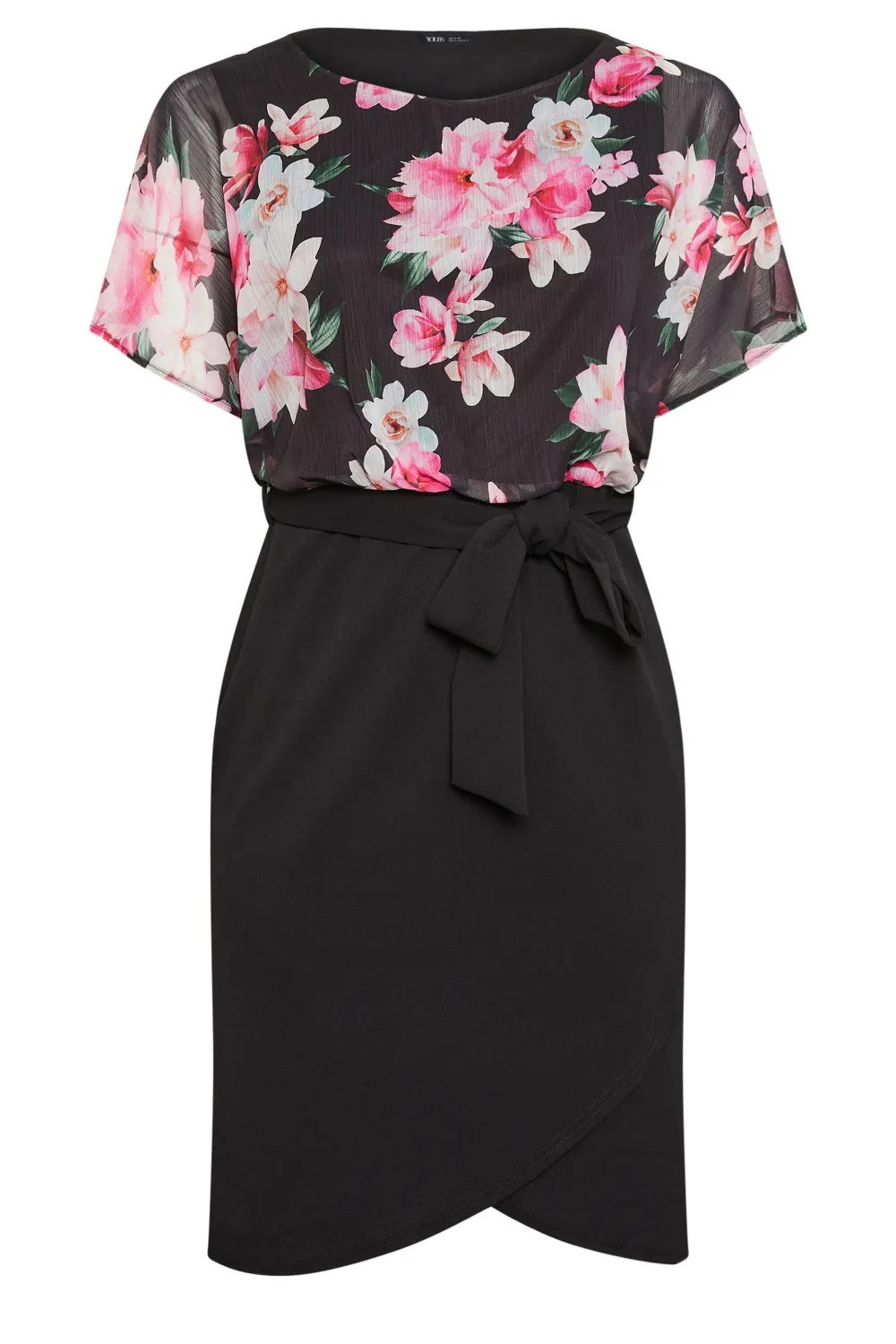 YOURS LONDON Curve Black Floral Print Dress