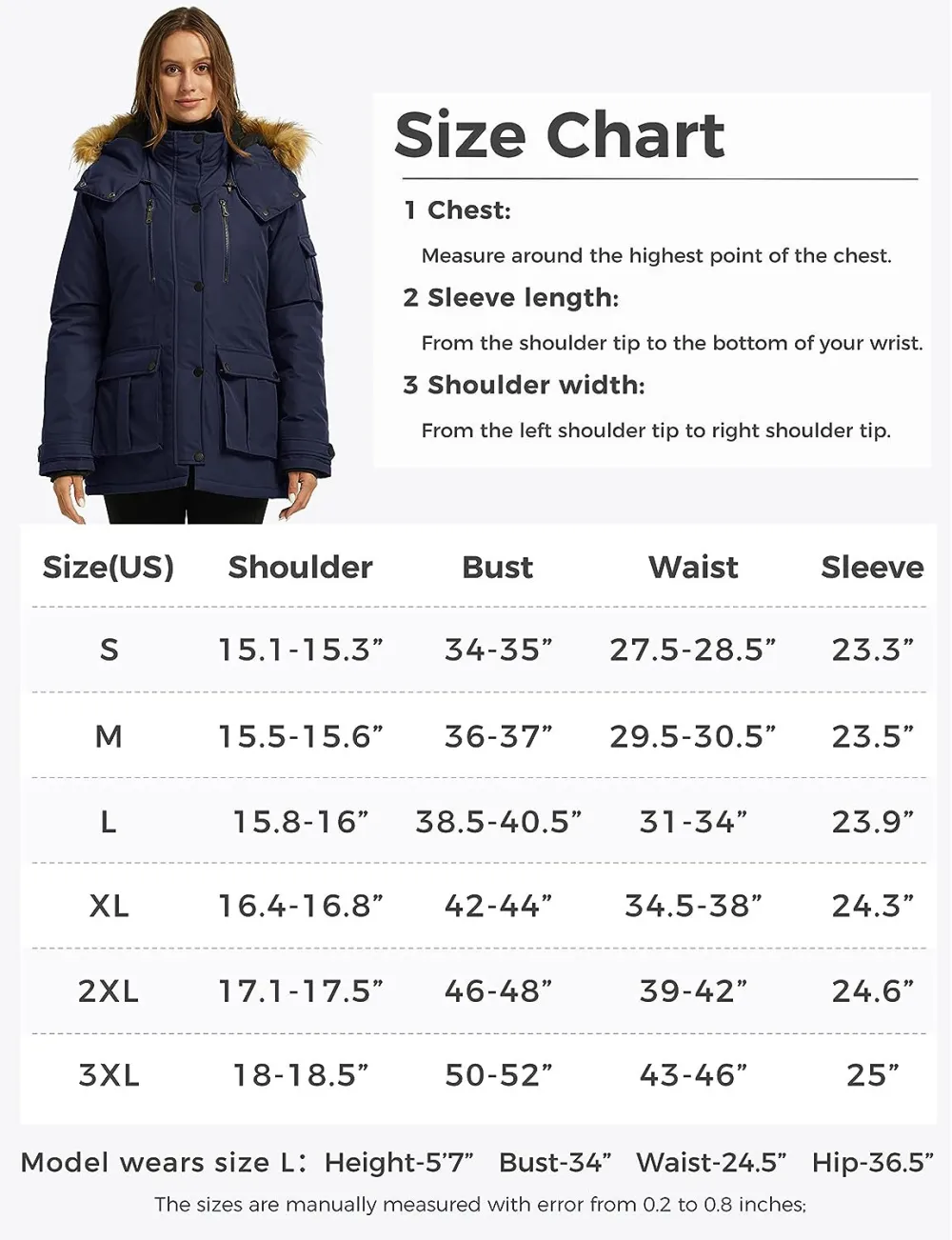 Women's Quilted Winter Coat Warm Puffer Jacket Thicken Parka with Removable Hood