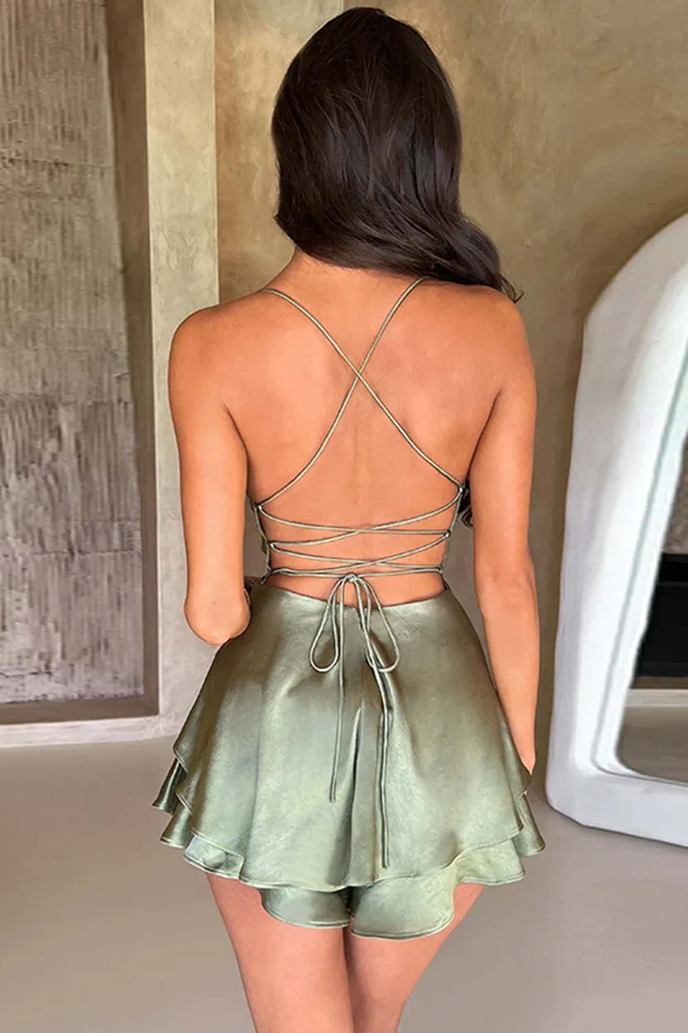 Backless Satin Dress