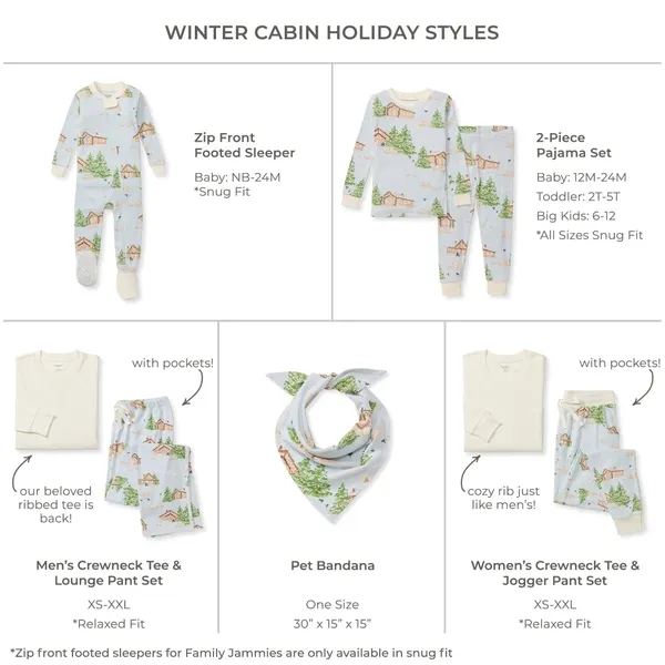 Winter Cabin Matching Organic Cotton Pajamas