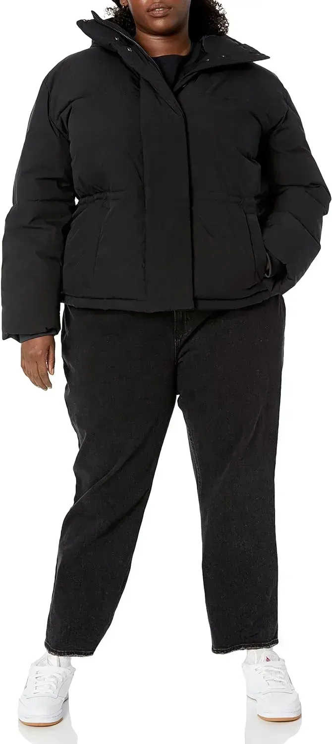 Women's Short Waisted Puffer Jacket (Available in Plus Size)
