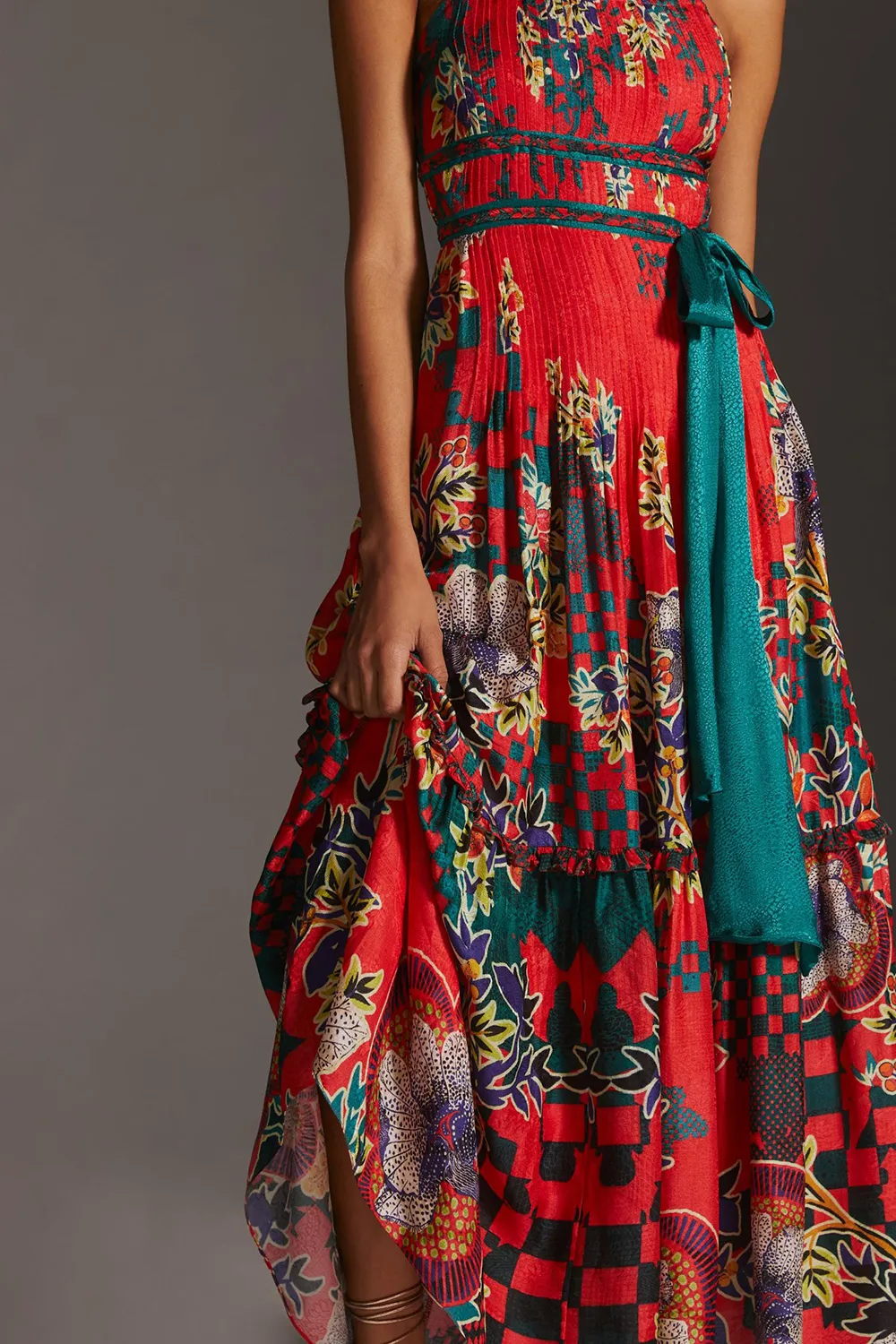 Bhanuni by Jyoti Pleated Floral Midi Dress