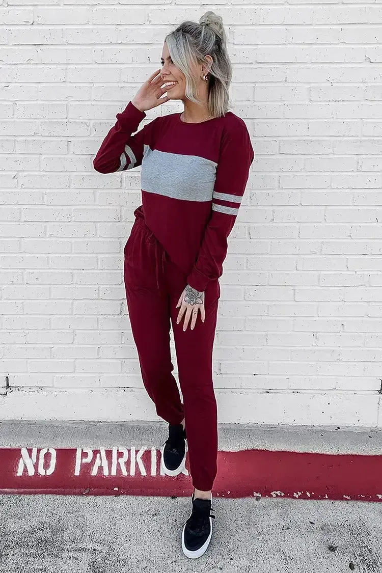 Women 2 Piece Long Sleeve Tracksuit with Long Pants