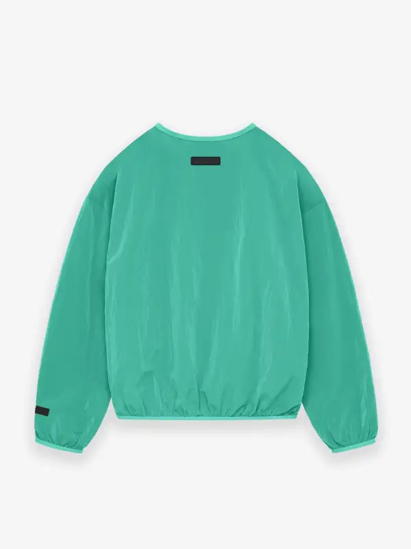 Crinkle Nylon Pullover Crewneck