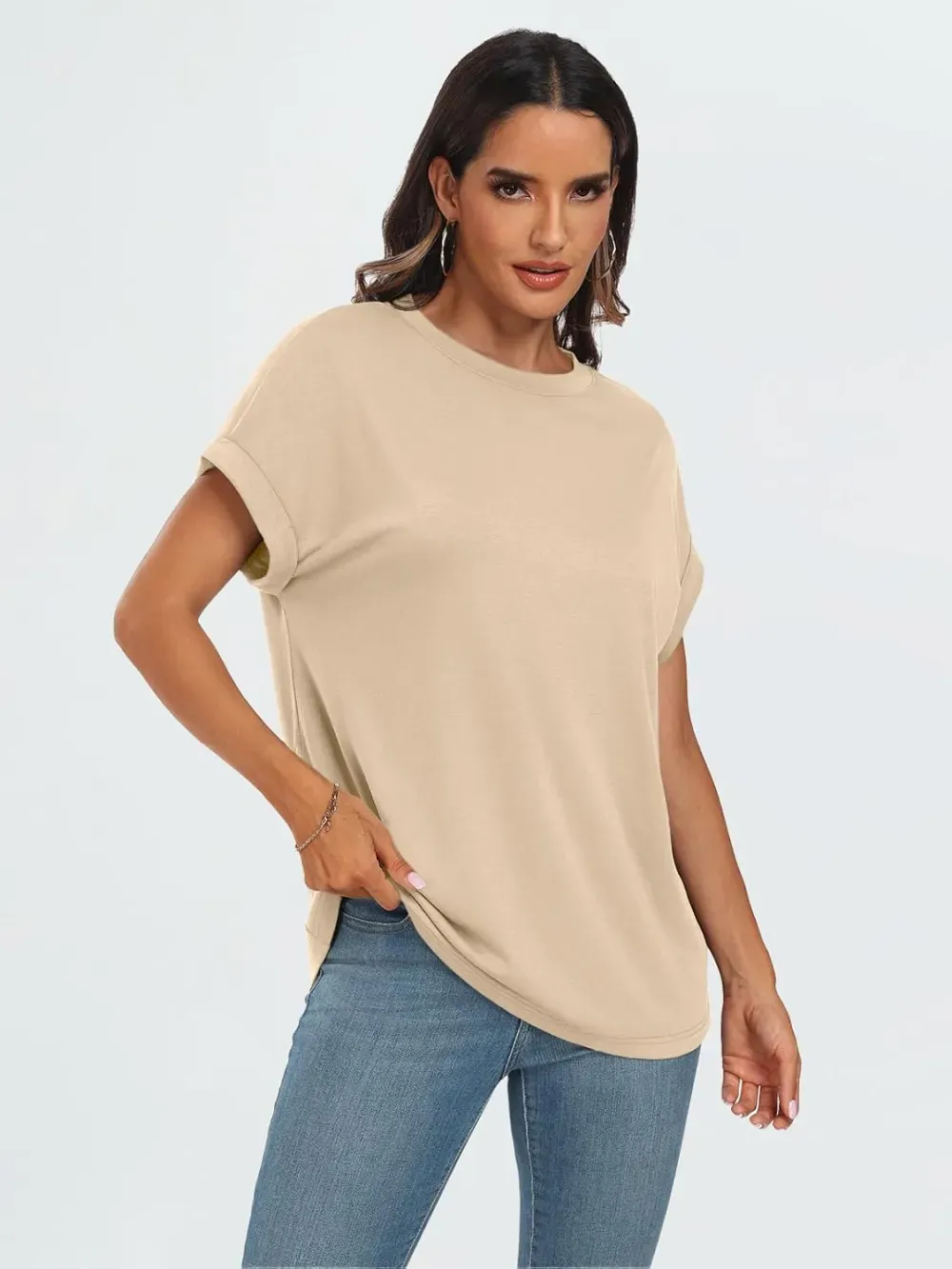 AUTOMET Women Tops Casual Basic T Shirts Loose Fit Crewneck Short Sleeve Summer Outfits