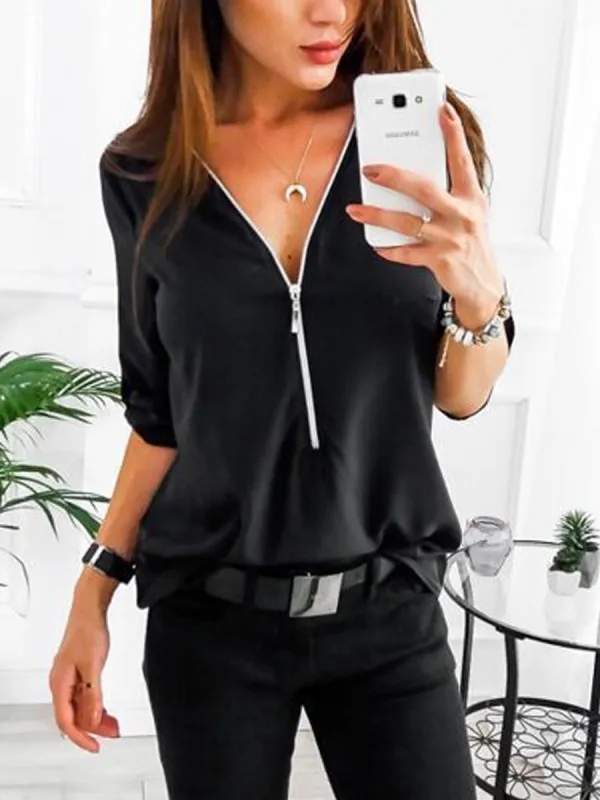 Plain Zips Tops