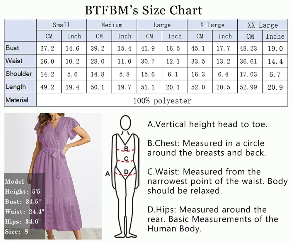 Women Summer Bohemian Floral Casual Wrap V Neck Ruffle Cap Sleeveless Belt A-Line Pleated Hem Swing Midi Sun Dress