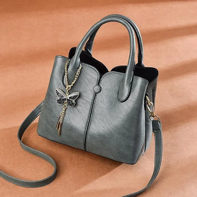 Women's Handbag Crossbody Bag Shoulder Bag PU Leather Shopping Daily Large Capacity Breathable Durable Solid Color Black White Pink