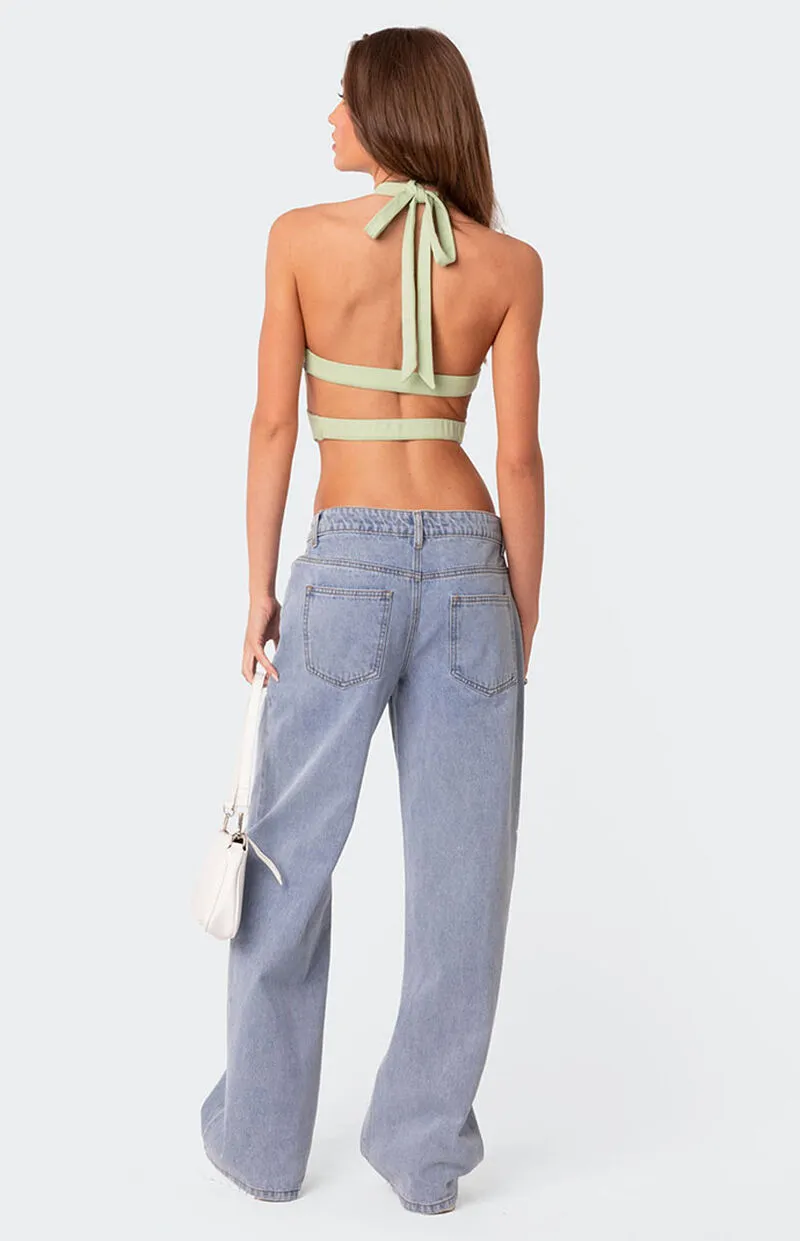 Edikted Raelynn Washed Low Rise Jeans