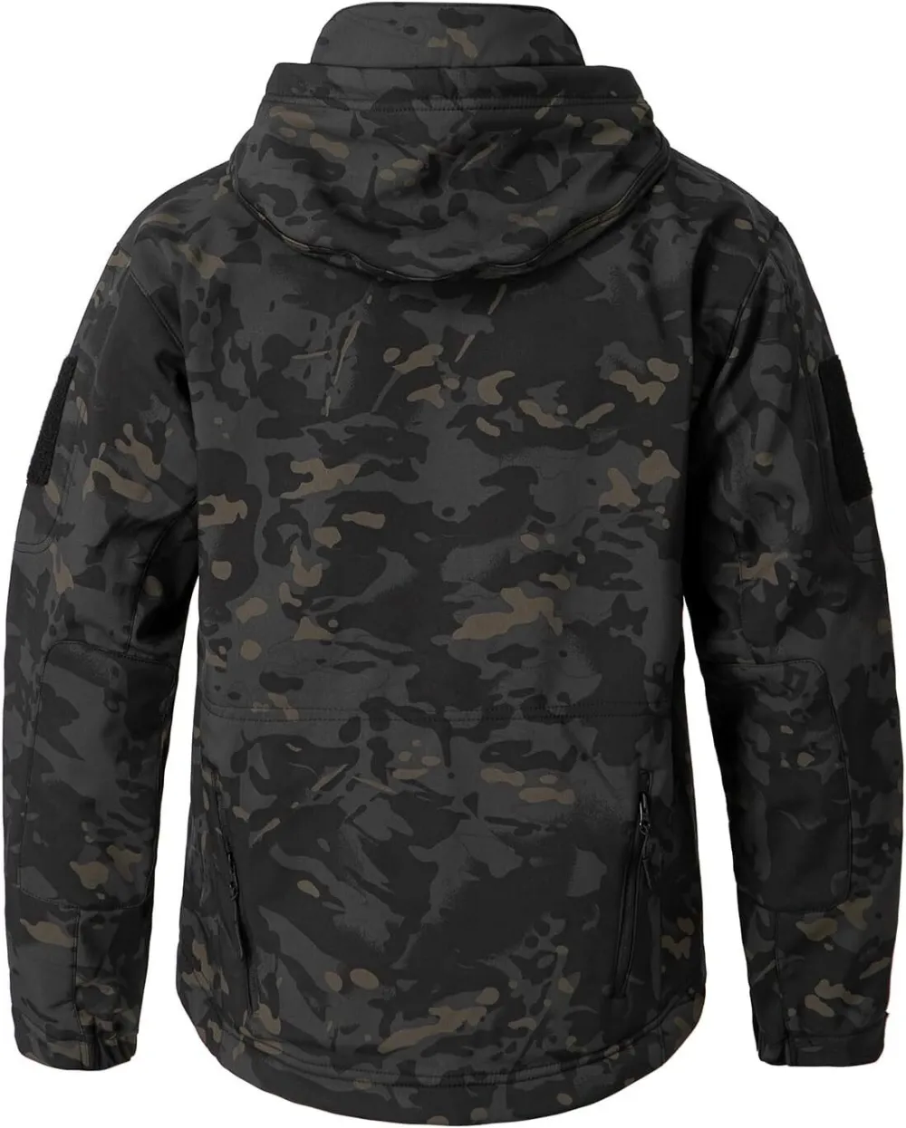 Men's Camo Quiet Hunting Jacket Waterproof Softshell Fleece Lined Camouflage Outdoor Hiking Fishing Coat