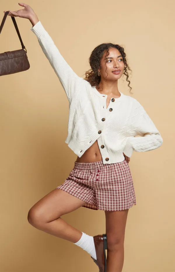 Beverly and Beck Heidi Cable Knit Cardigan