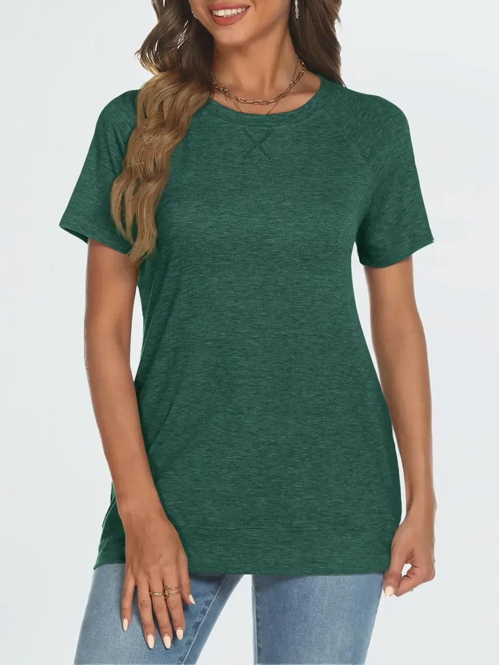 AUTOMET T Shirts Short Sleeve Crewneck Tees for Women Trendy Lightweight Soft Casual Summer Tops Clothes 2024