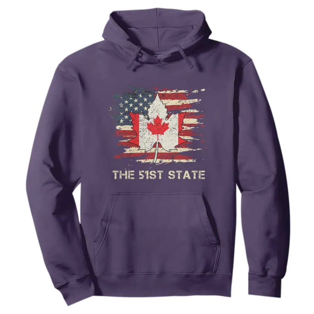 Canada The 51st State Hoodie Canadian Maple American Flag TS09