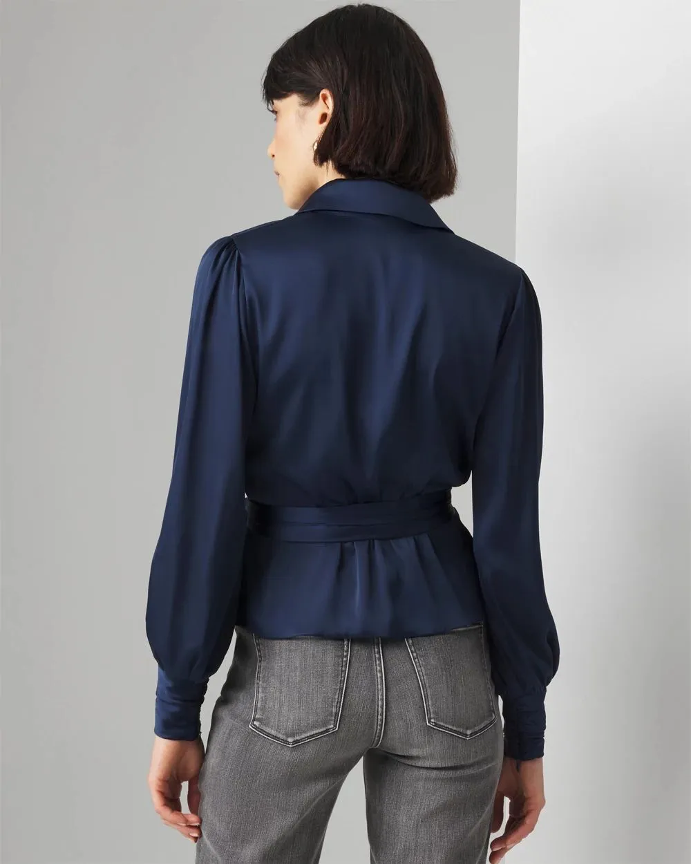 Satin Wrap Blouse