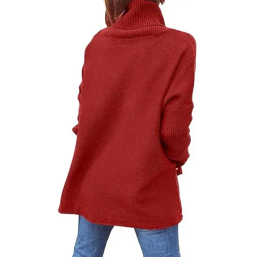 Women's Sweater Pullover Jumper Criss Cross Knitted Solid Color Stylish Casual Long Sleeve Regular Fit Sweater Cardigans V Neck Fall Winter Blue Purple Pink / Holiday / Going out