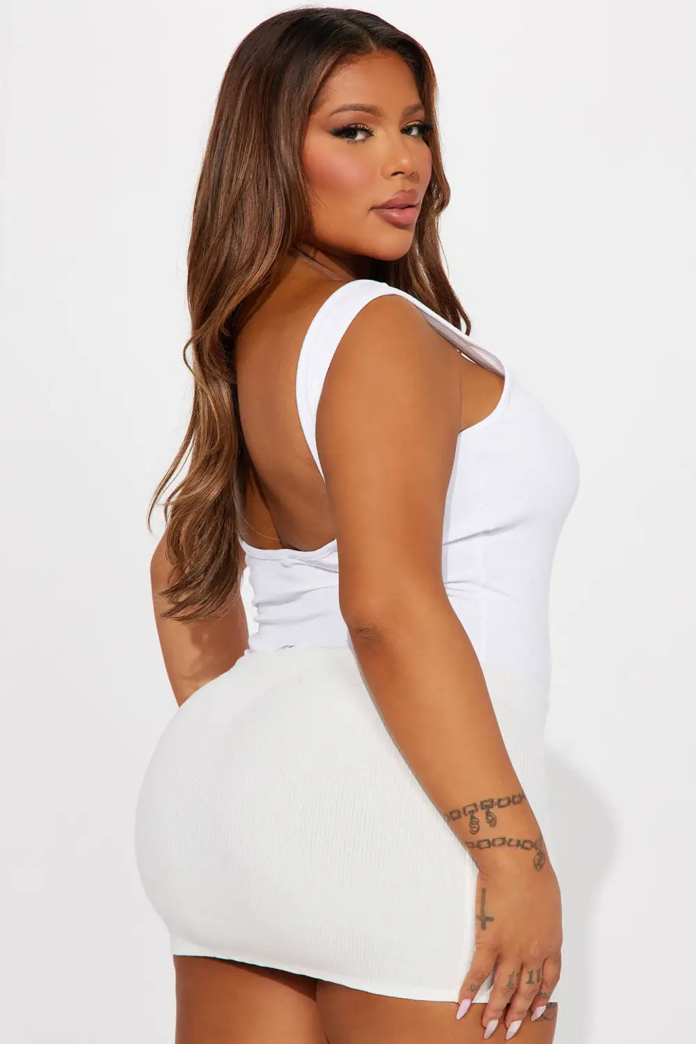 Sonya Low Back Snatched Bodysuit - White