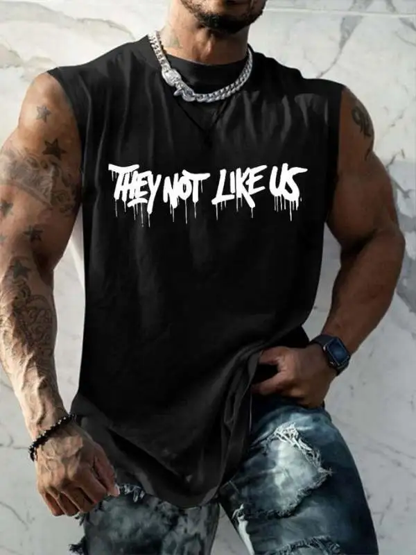 Men's They Not Like Us Print Sports Vest