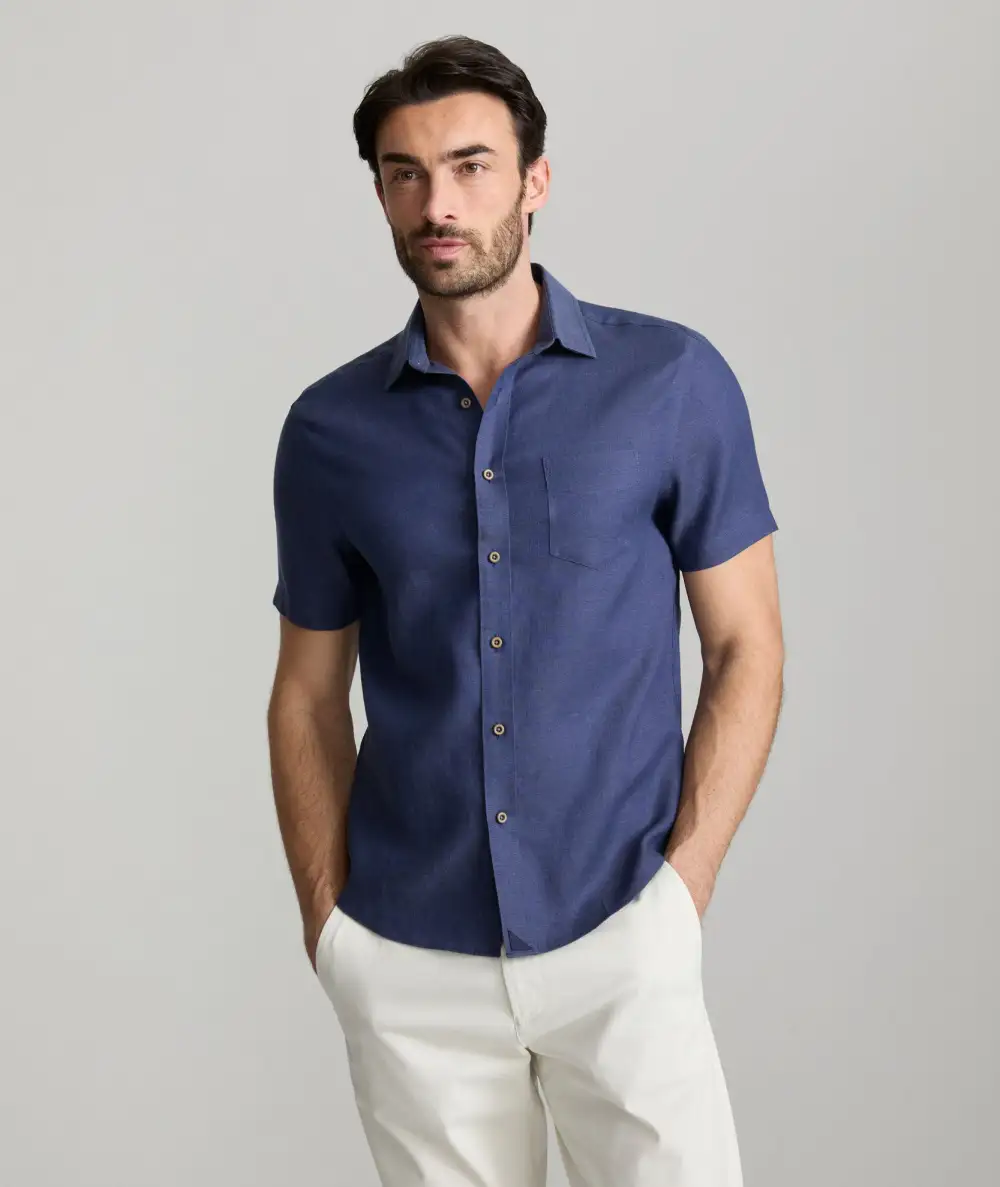 Wrinkle-Resistant Linen Short-Sleeve Cameron Shirt