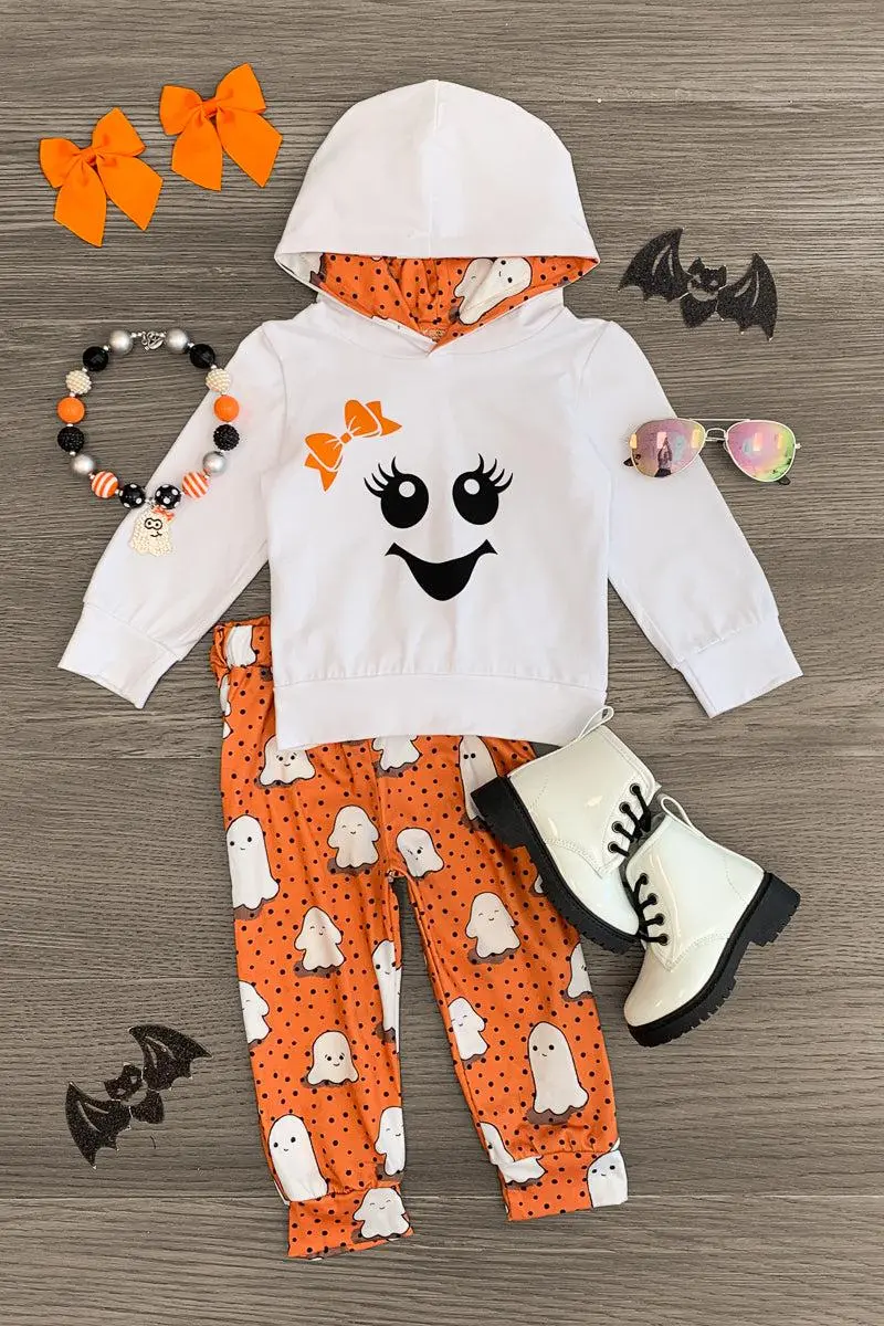 Polka Dot Ghost Hoodie Pant Set
